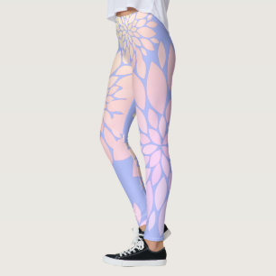 Leggings com Estampa de Flores Pétalas de Pastel