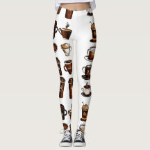 Leggings com Estampa de Grão de Café