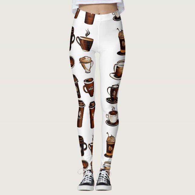 Leggings com Estampa de Grão de Café (Frente)