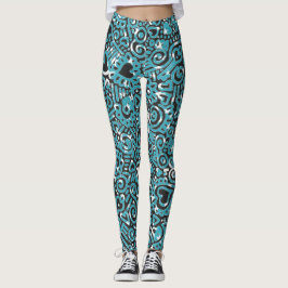 Leggings com Estampa de Rabiscos