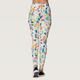 Leggings com Estampa de Terrazzo Design Abstrato