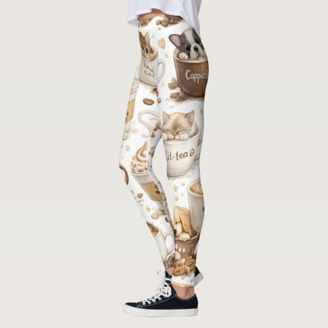 Leggings com Estampa de Xícara de Café (Esquerda)