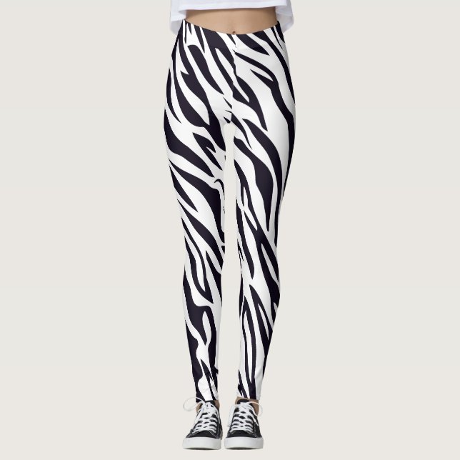 Leggings com Estampa de Zebra da Montanha Moderna (Frente)