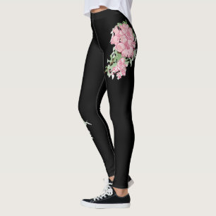 Leggings com Estampa Floral, Meias Justas Jardim B