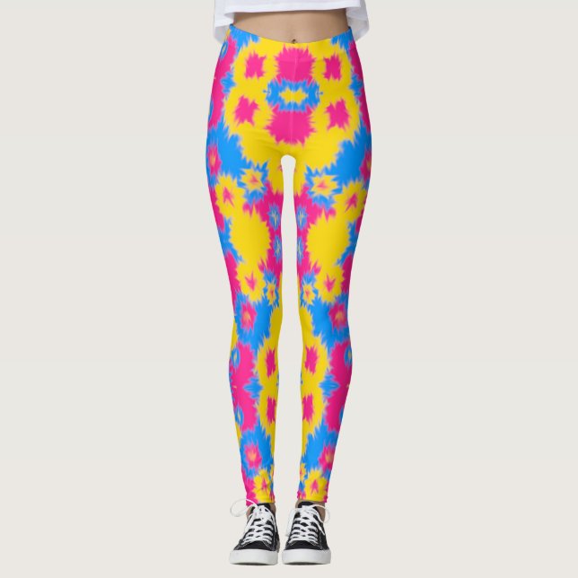 Leggings com Estampa Tie Dye Orgulho Pansexual (Frente)