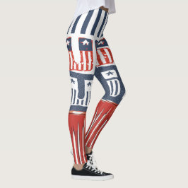 Leggings com Estilo de Bandeira "EUA" para 4 de Ju