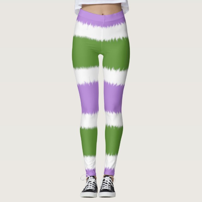 Leggings com Faixa Larga da Bandeira Genderqueer (Frente)