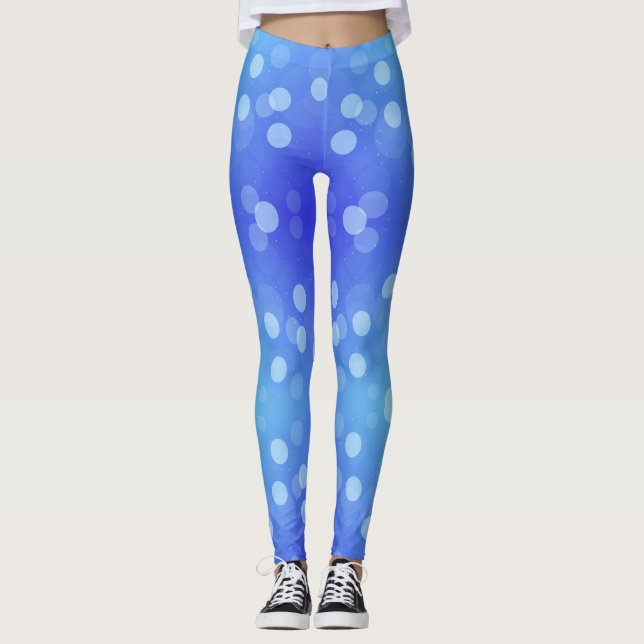 Leggings com gradiente azul e padrões circulares  (Frente)