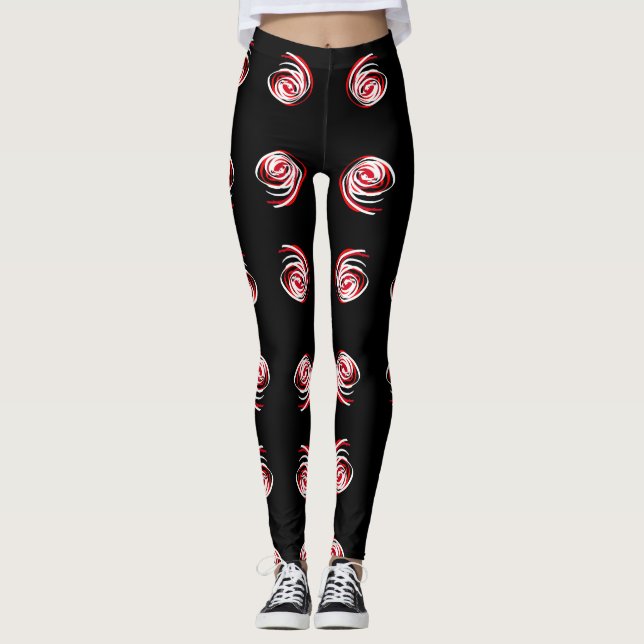 Leggings com Impressão de Arte Espiral Abstrata In (Frente)