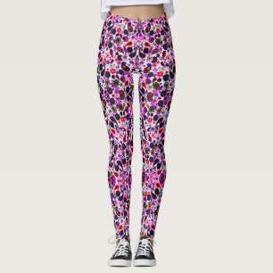Leggings com lindos padrões coloridos de paisley