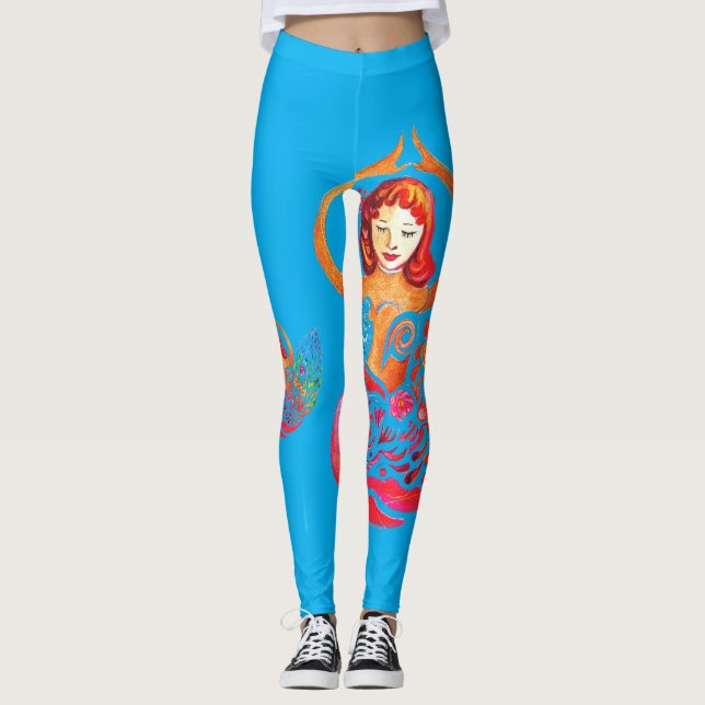 Leggings com Mulher de Meditação Yoga Design Arco- (Frente)