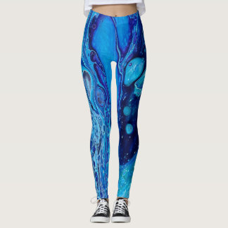 Leggings com obra de arte do oceano