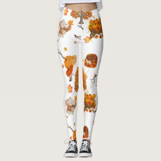 Leggings com Padrão Aconchegante de Floresta de Ou