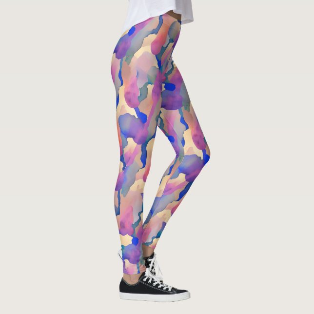 Leggings com Padrão de Aquarela (Direita)