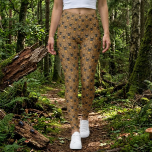 Leggings com Padrão de Besouro Veado de Desenho An