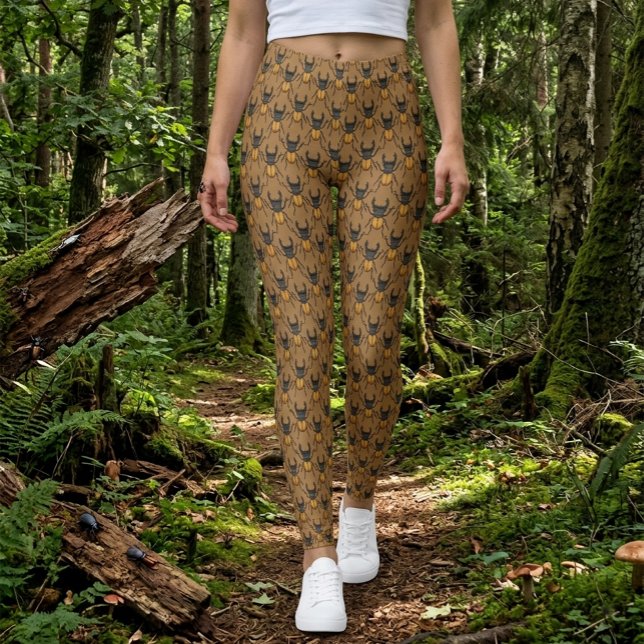 Leggings com Padrão de Besouro Veado de Desenho An (Criador carregado)