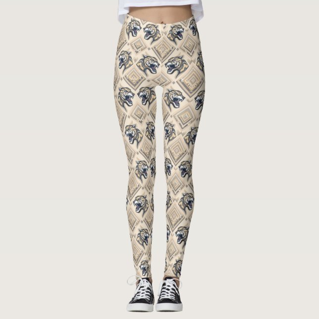 Leggings com Padrão de Chacal Geométrico – Tribal  (Frente)