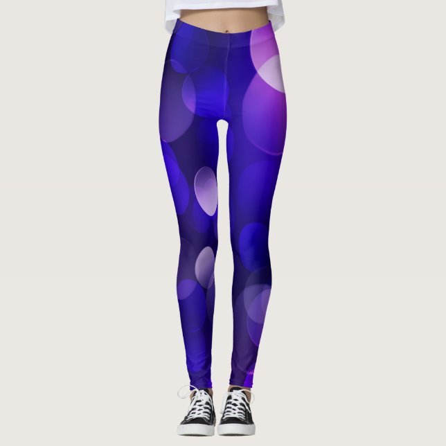 Leggings com Padrão de Círculo Roxo (Frente)