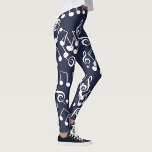 Leggings com Padrão de Clave de Sol e Notas Musica