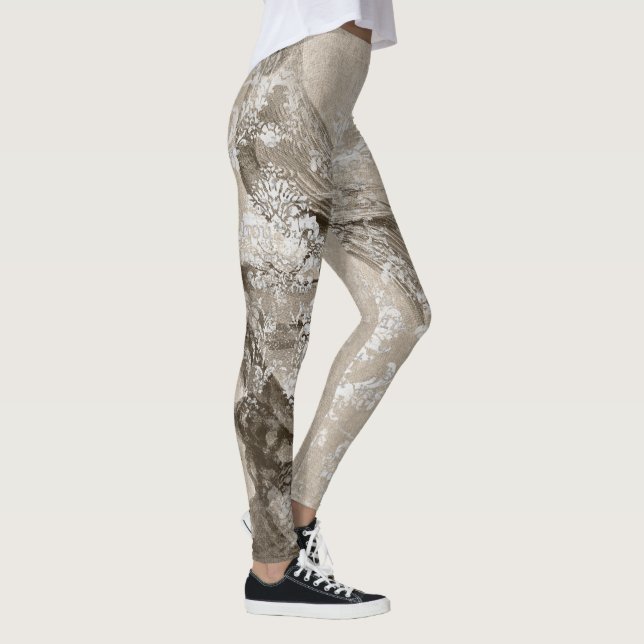 Leggings com Padrão de Efêmeras Legais - Abstrato  (Direita)
