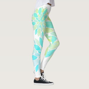 Leggings com Padrão de Flores Pétalas Pastel