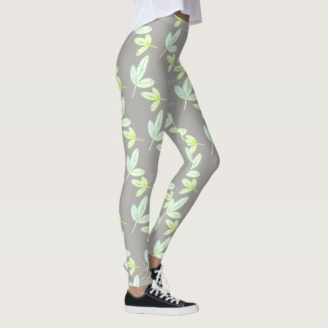 Leggings com Padrão de Folha de Figueira Funky (Direita)