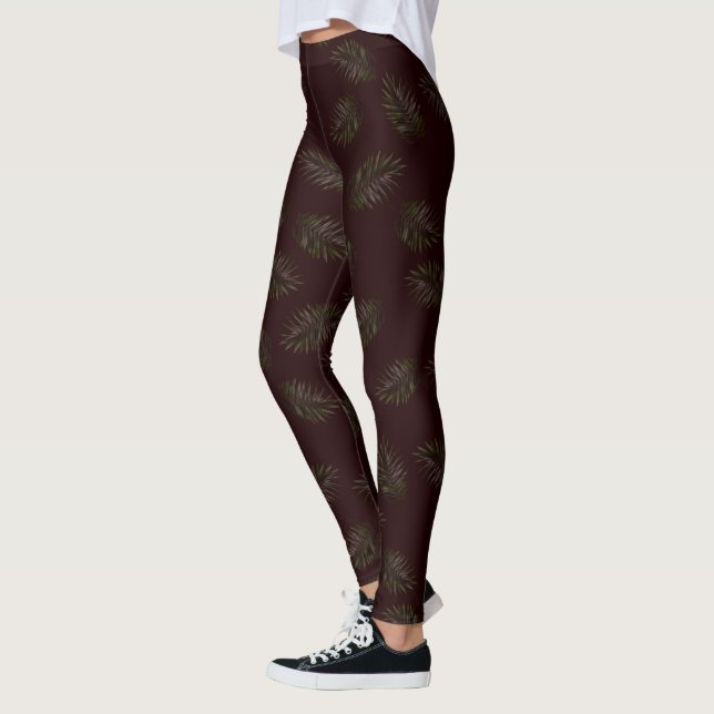 Leggings com Padrão de Folha SPNP (Esquerda)