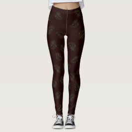 Leggings com Padrão de Folha SPNP