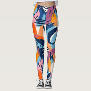 Leggings com Padrão de Formas Abstratas Modernas V