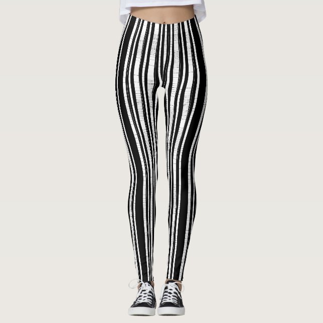 Leggings com Padrão de Listras Verticais (Frente)