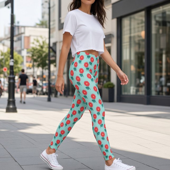 Leggings com Padrão de Margarida Fofa (Criador carregado)