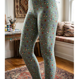 Leggings com Padrão de Pássaro de Desenho Animado