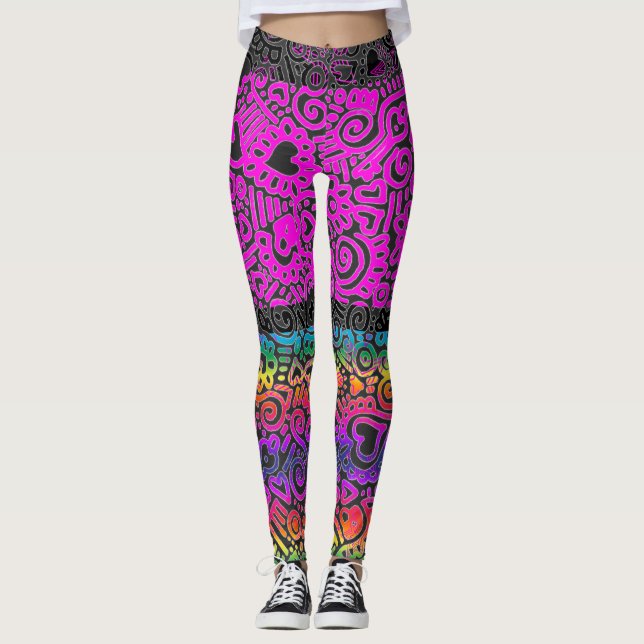 Leggings com Padrão de Rabiscos (Frente)