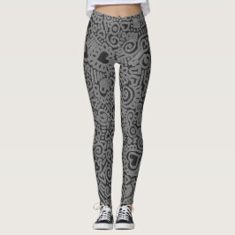 Leggings com Padrão de Rabiscos