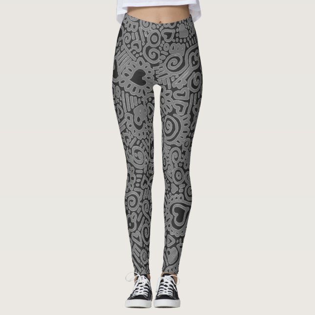 Leggings com Padrão de Rabiscos (Frente)