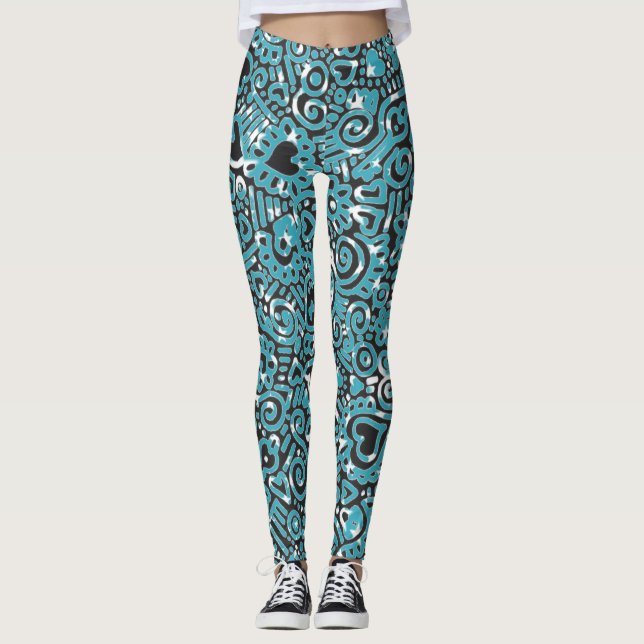 Leggings com Padrão de Rabiscos (Frente)