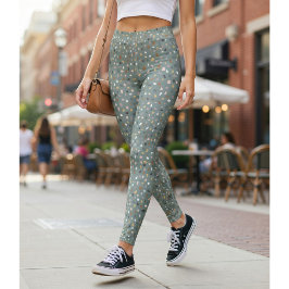 Leggings com Padrão de Terrazzo Cinza Moderno