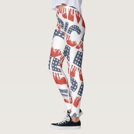 Leggings com Padrão Diagonal AMÉRICA para 4 de Jul
