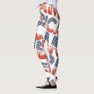 Leggings com Padrão Diagonal AMÉRICA para 4 de Jul