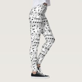 Leggings com padrão musical
