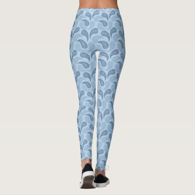Leggings com Padrão Paisley Azul Claro (Verso)