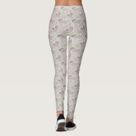Leggings com Padrão Paisley Cinza-Pau-Brasil