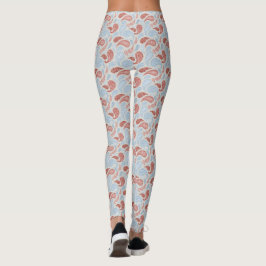 Leggings com Padrão Paisley Fumaça-Vermelho-Azul