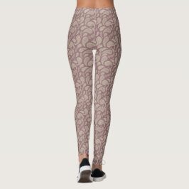 Leggings com Padrão Paisley Vermelho-Crema
