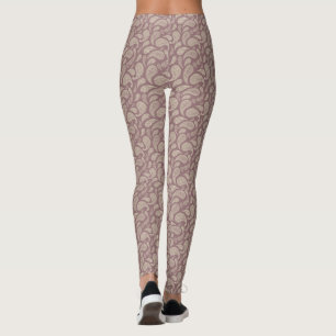 Leggings com Padrão Paisley Vermelho-Crema