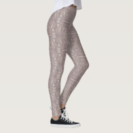 Leggings com Padrão Rosa Bege Mandala de Henna Flo