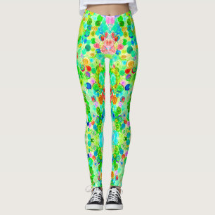 Leggings com padrões de cosmos espiral coloridos f