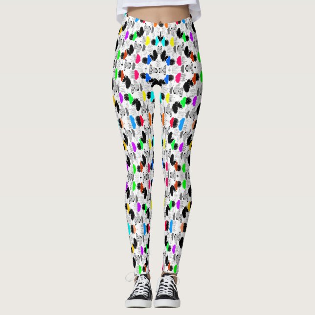 Leggings com padrões de nuvens coloridas fofas (Frente)