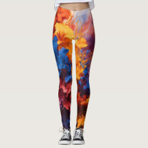 Leggings com respingos de aquarela abstrata