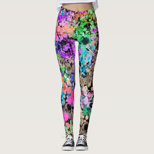 Leggings com respingos de tinta (Frente)